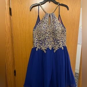 Blue embroidered top dress